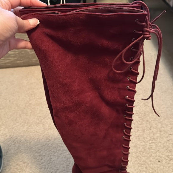 Charlotte Russe Bella Boots Size 9 Color Burgundy - Picture 6 of 11